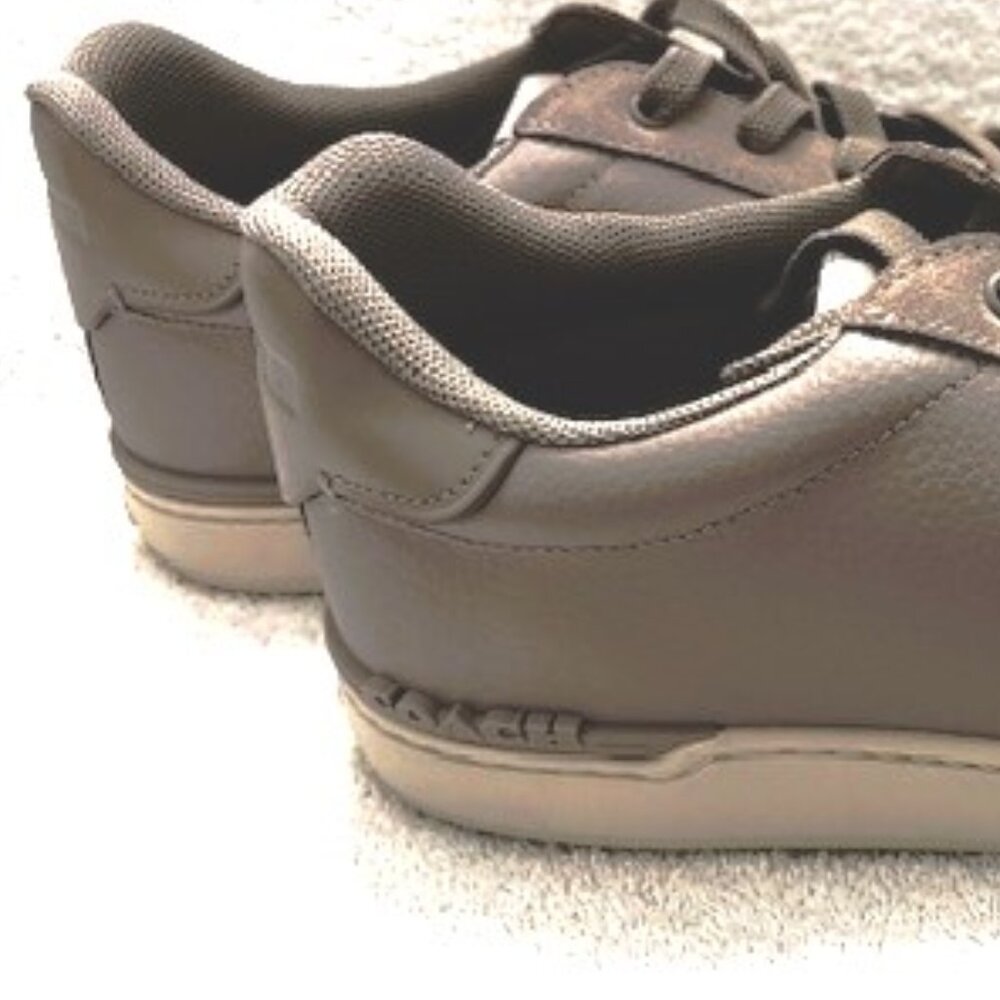 Coach 'Clip' low top leather and suede sneakers in Grey Burch Men's Size 13 - Picture 4 of 12